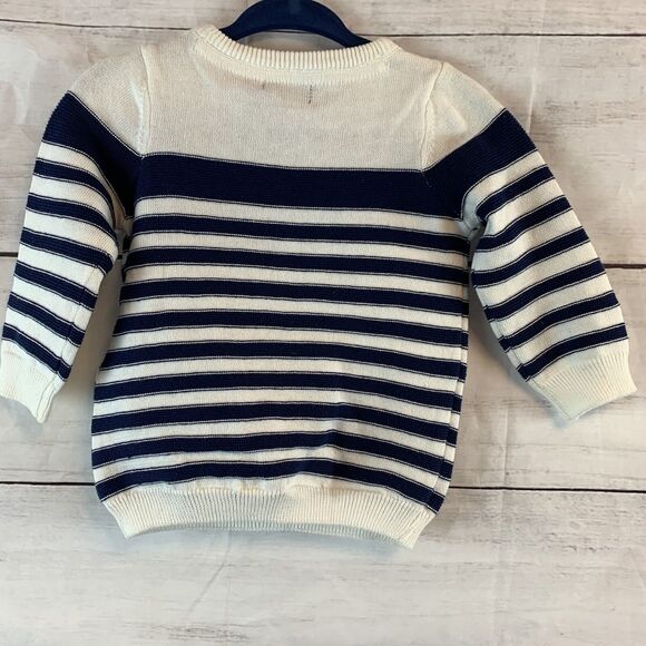 Baby Toddler striped bear sweater 9M navy unisex boy Sergent Major France Europe - Picture 8 of 9
